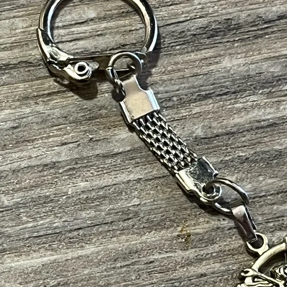 Silver-Tone Fairy & Crescent Moon Pendant Necklace with Orange Stone - fairycore - Picture 5 of 5